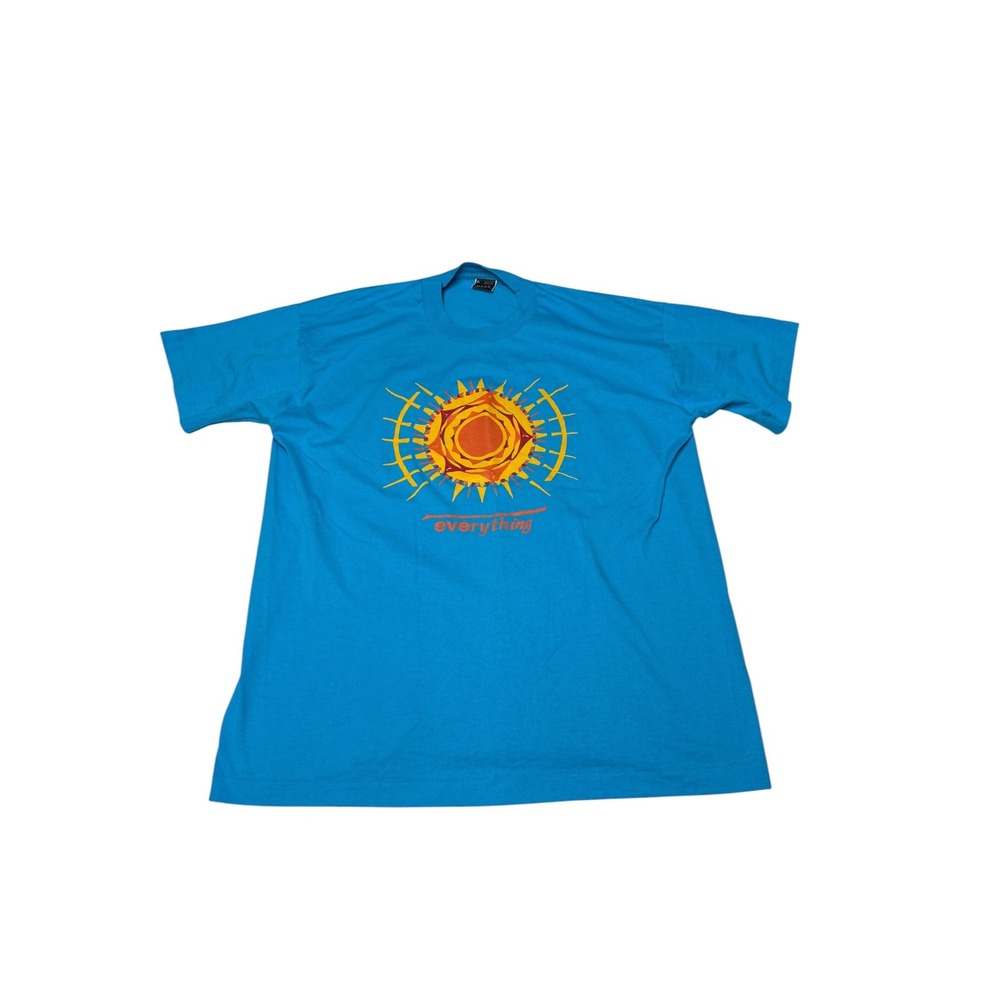 Vintage Fruit of the Loom Best Sun Everything‎ Single Stich T-Shirt XL Blue USA